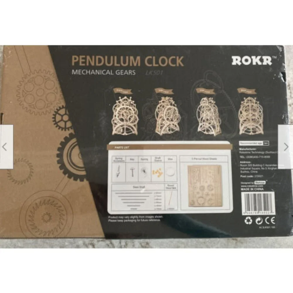 ROKR Pendulum Clock Mechanical Wooden Gear Puzzle Kit_8